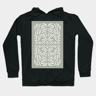 Sage green abstract line art pattern Hoodie